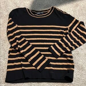 Jones New York Black and Tan Striped Top
